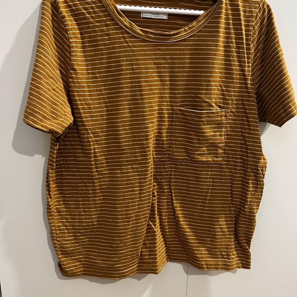 OAK + FORT Mustard Striped Tee